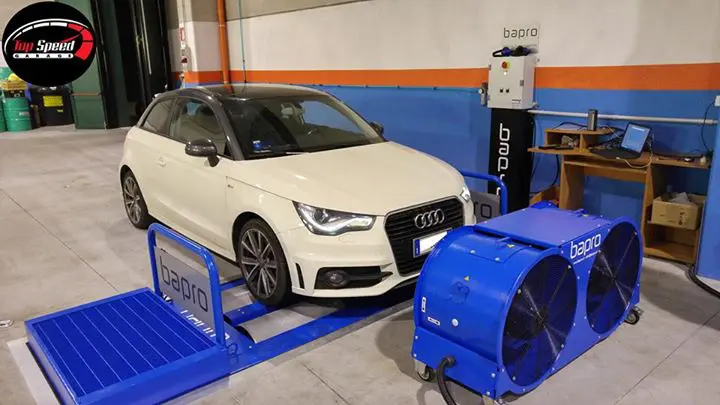 Cari Lettori,

L’Audi A1 provata a banco in queste foto è un 1.4 TFSI 122cv dich…